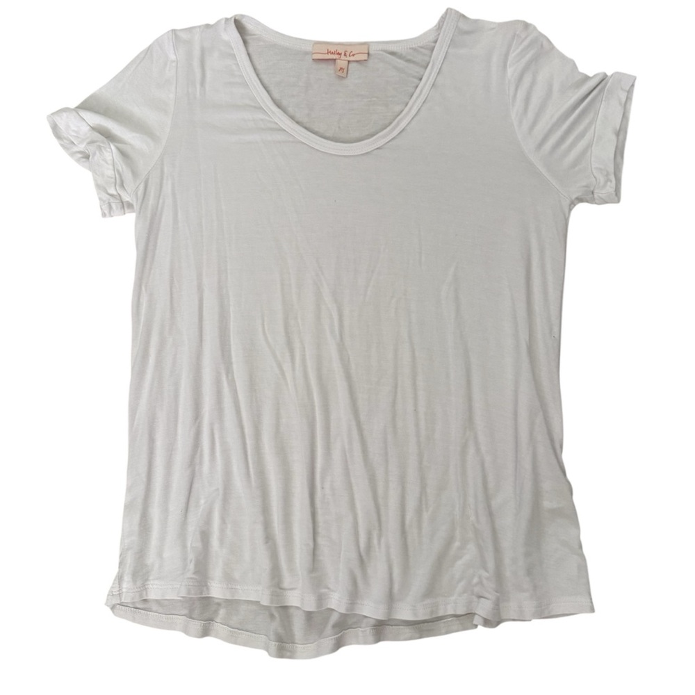 Hailey & CO Women's White Short Sleeve Top, Size XS